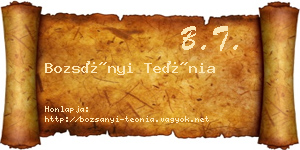 Bozsányi Teónia névjegykártya